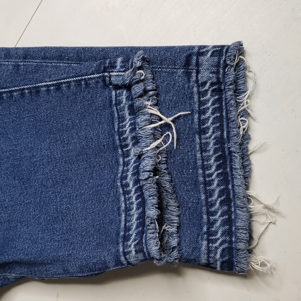 Old Navy High Rise OG Loose Secret Smooth Pockets Straight Jeans Size 12 Fringe - Picture 14 of 16